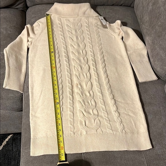 Banana Republic Cream Cowl Neck Cable Knit Sweater - Picture 2 of 11
